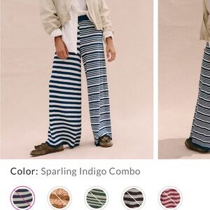 FP Movement by Free People Wide Leg Pants in Indigo and White